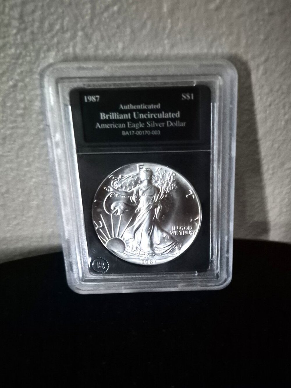 Bradford Exchange Brilliant Uncirculated 1987 American Silver Eagle Dollar NWT